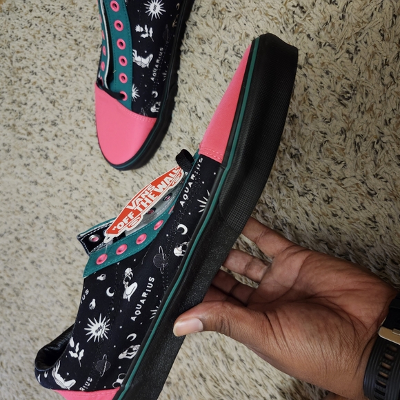 Vans Mens Pink, Black And Green Shoes